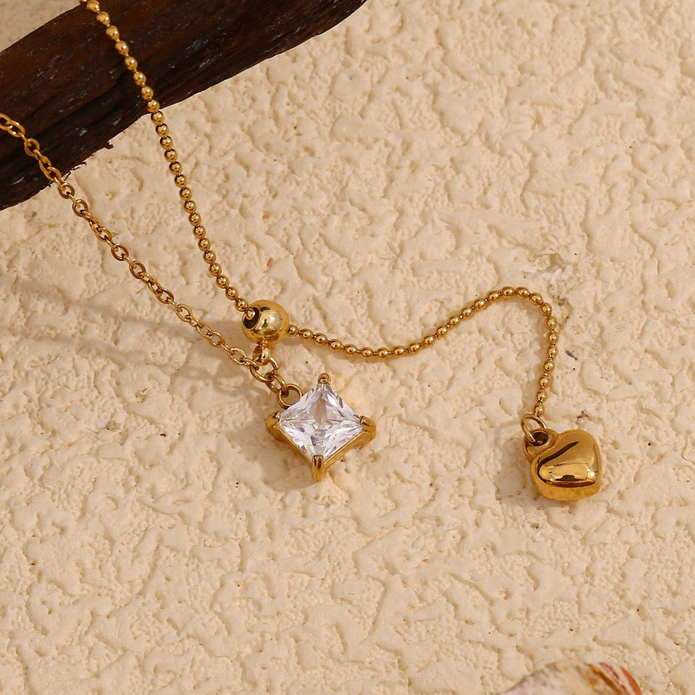 Collier de luxe plaqué or CGN150-1