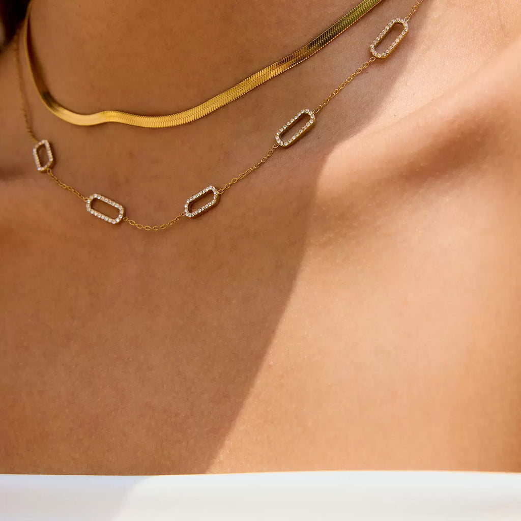 Collier de luxe plaqué or CGN151