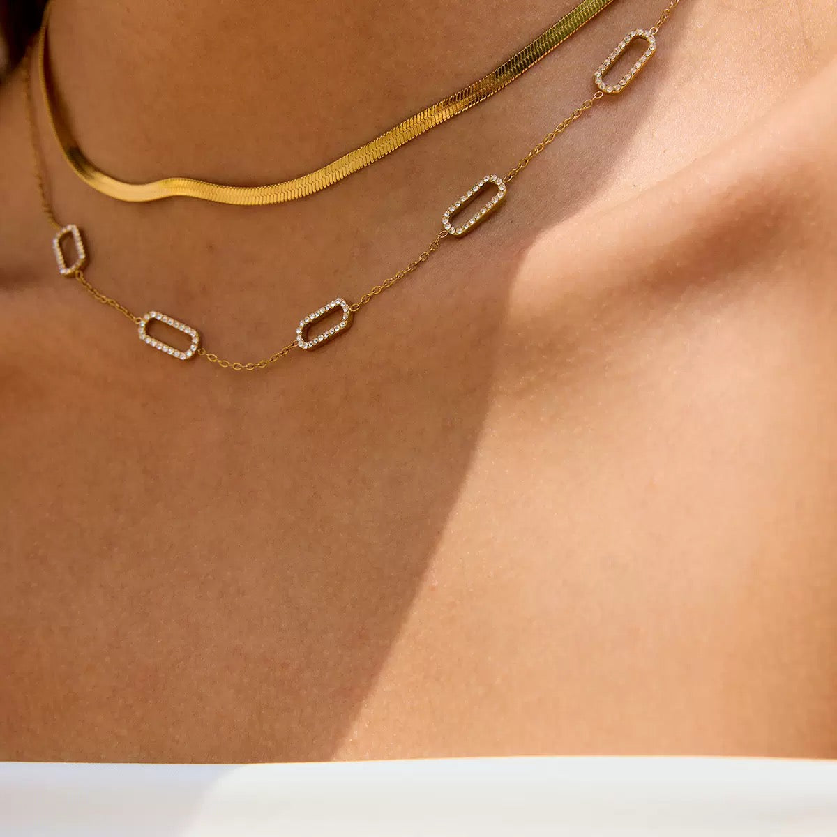 Collier de luxe plaqué or CGN151