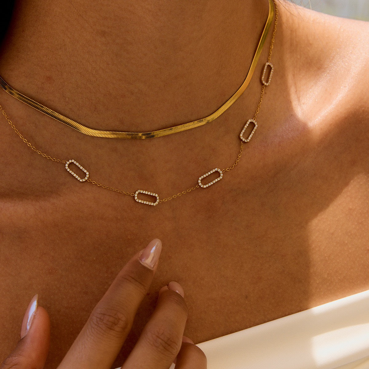 Collier de luxe plaqué or CGN151