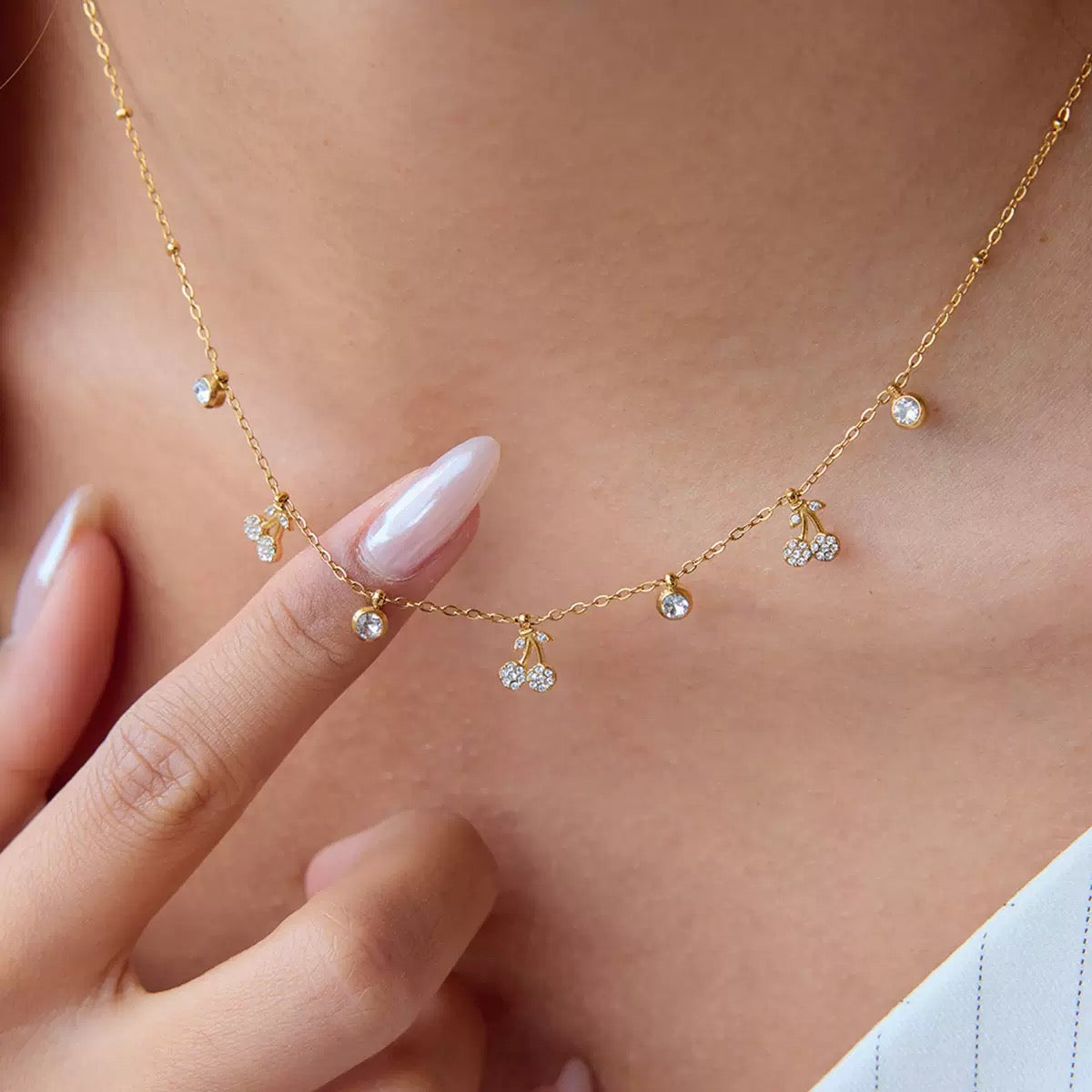 Collier de luxe plaqué or CGN152