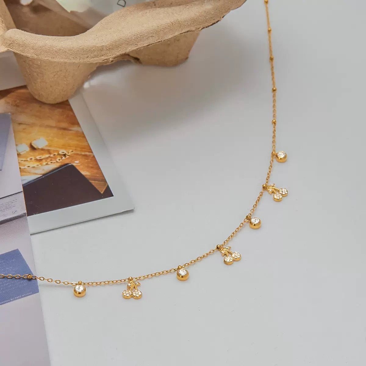 Collier de luxe plaqué or CGN152