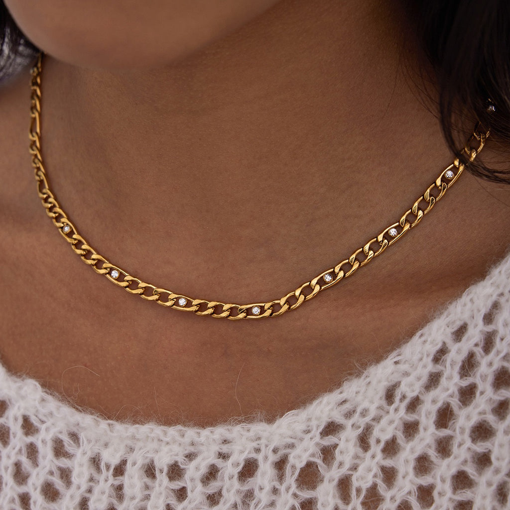Collier de luxe plaqué or CGN154