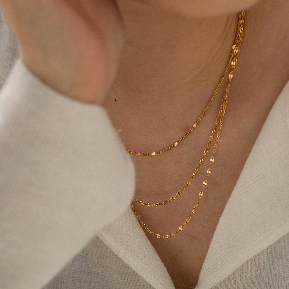 Collier de luxe plaqué or CGN157