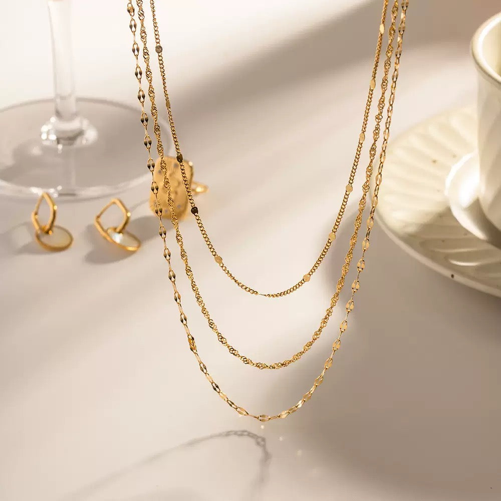 Collier de luxe plaqué or CGN157