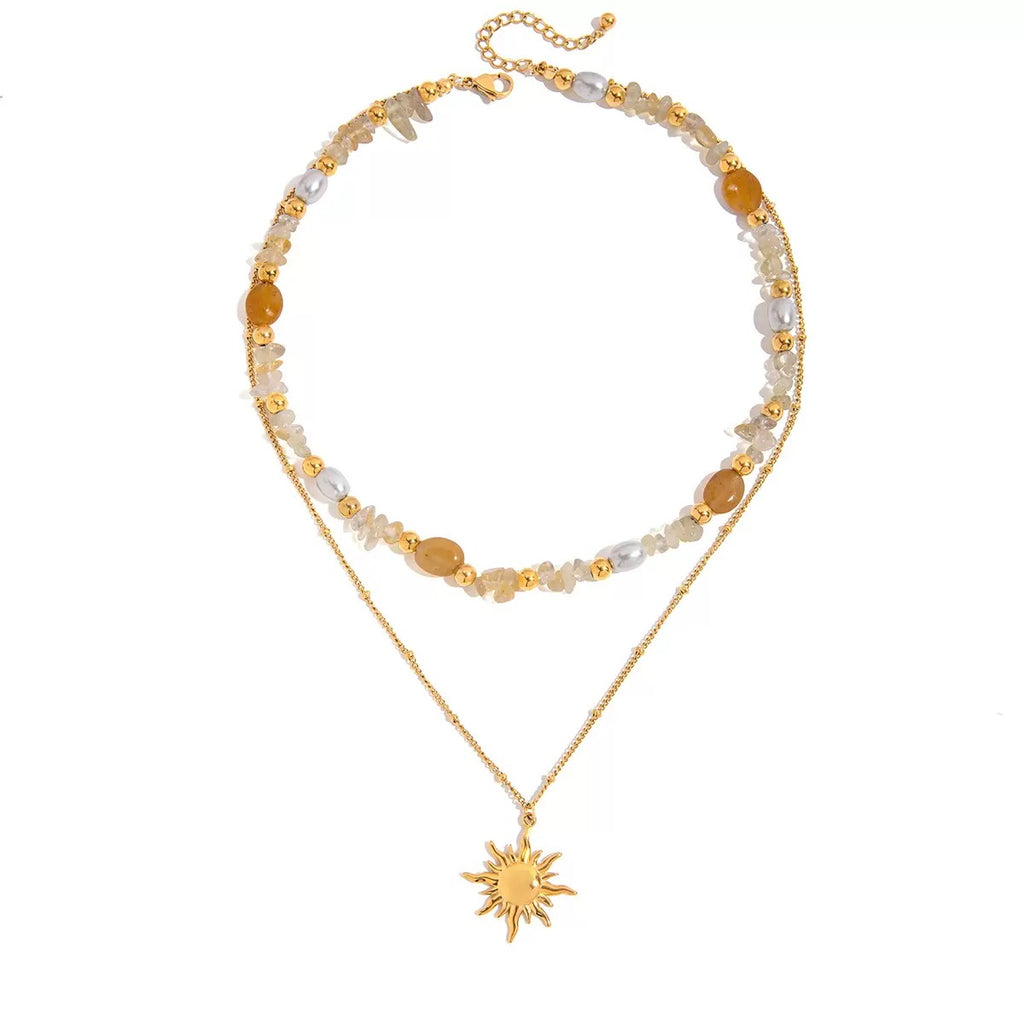 Collier de luxe plaqué or CGN158