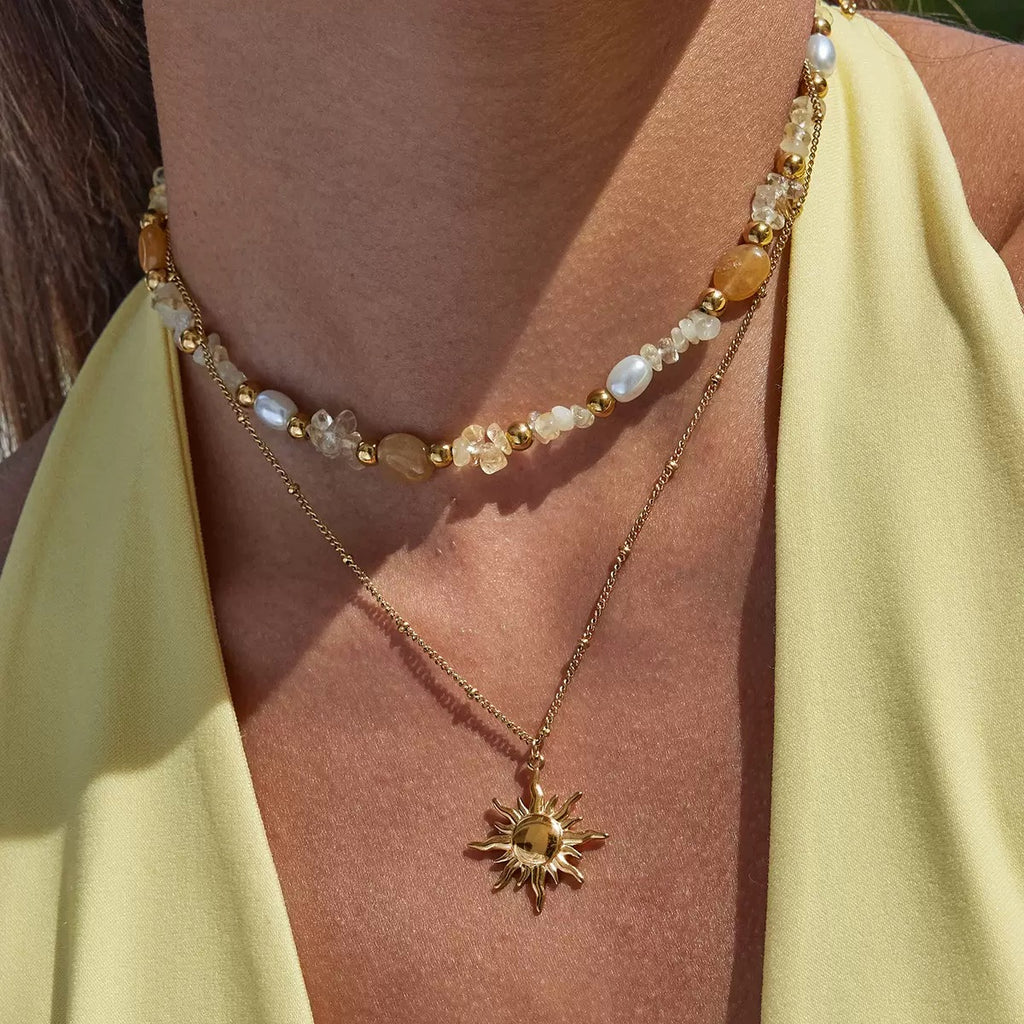 Collier de luxe plaqué or CGN158