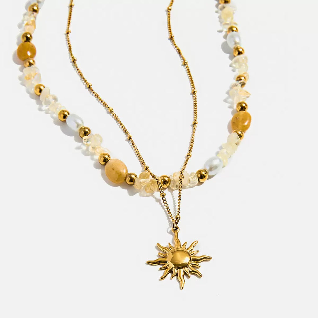 Collier de luxe plaqué or CGN158