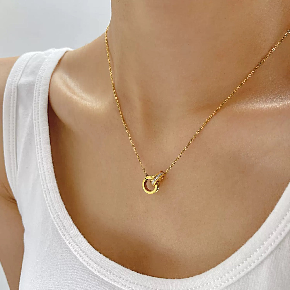 Collier de luxe plaqué or CGN160-1
