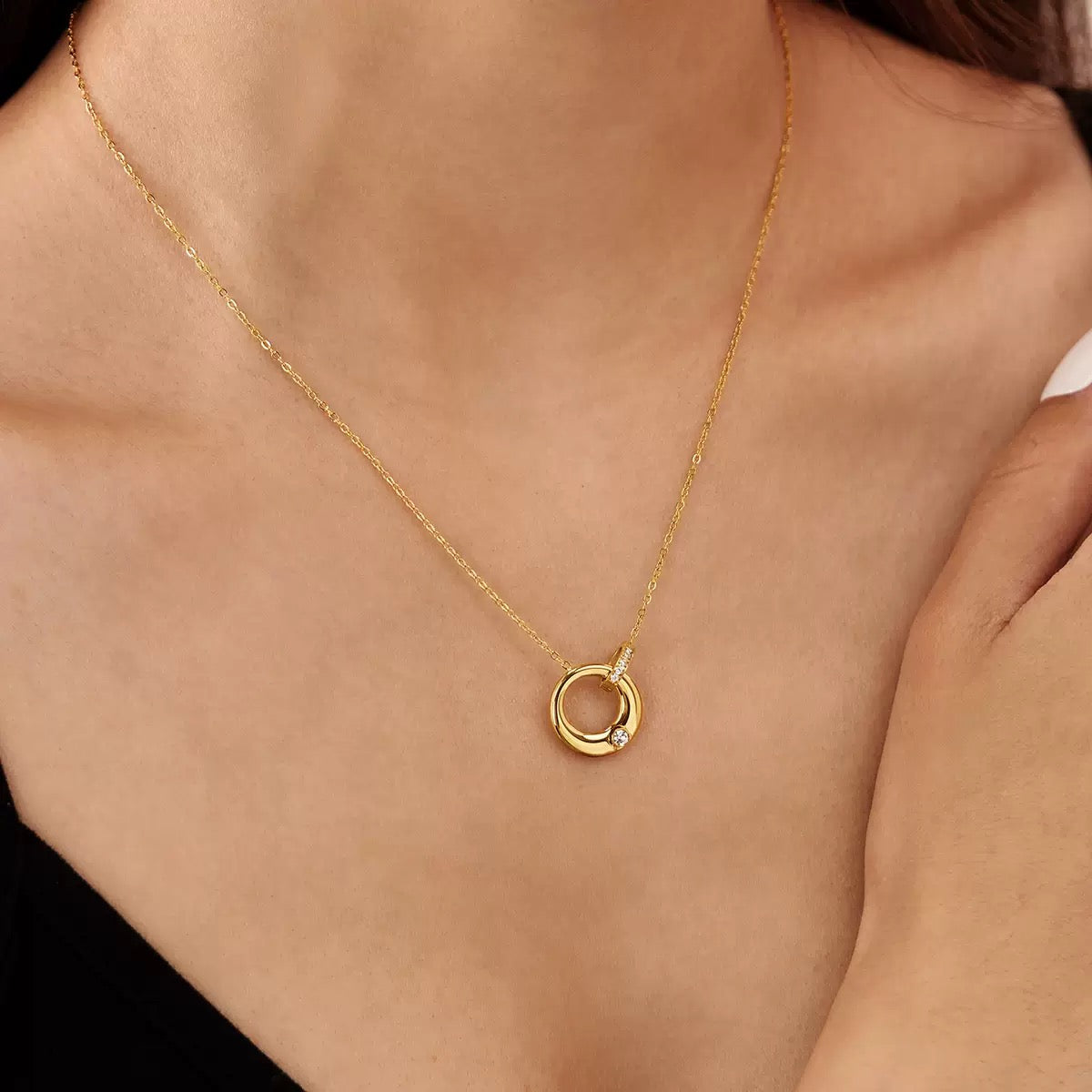 Collier de luxe plaqué or CGN161