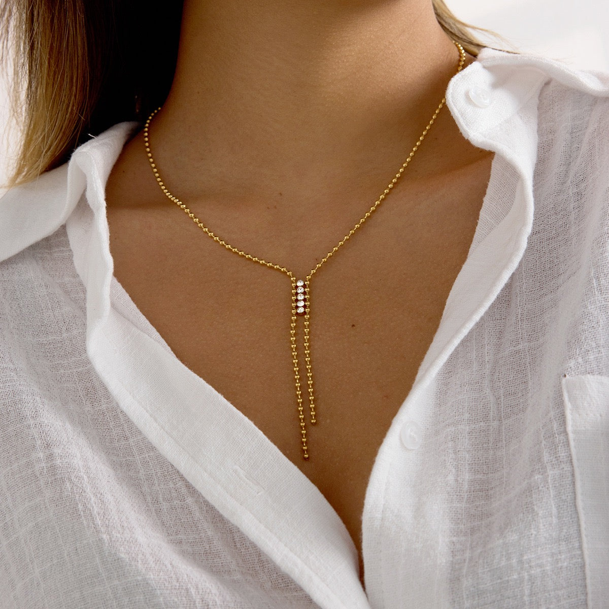 Collier de luxe plaqué or CGN165