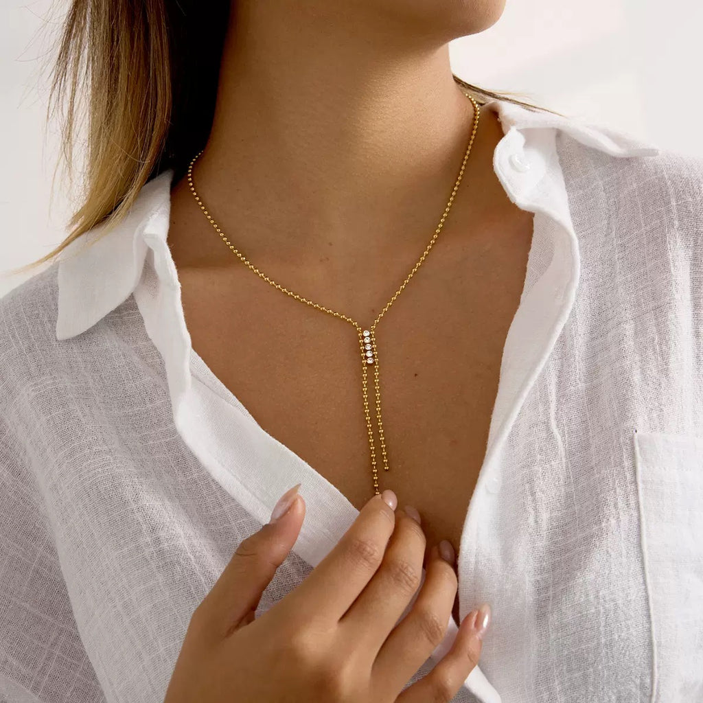 Collier de luxe plaqué or CGN165