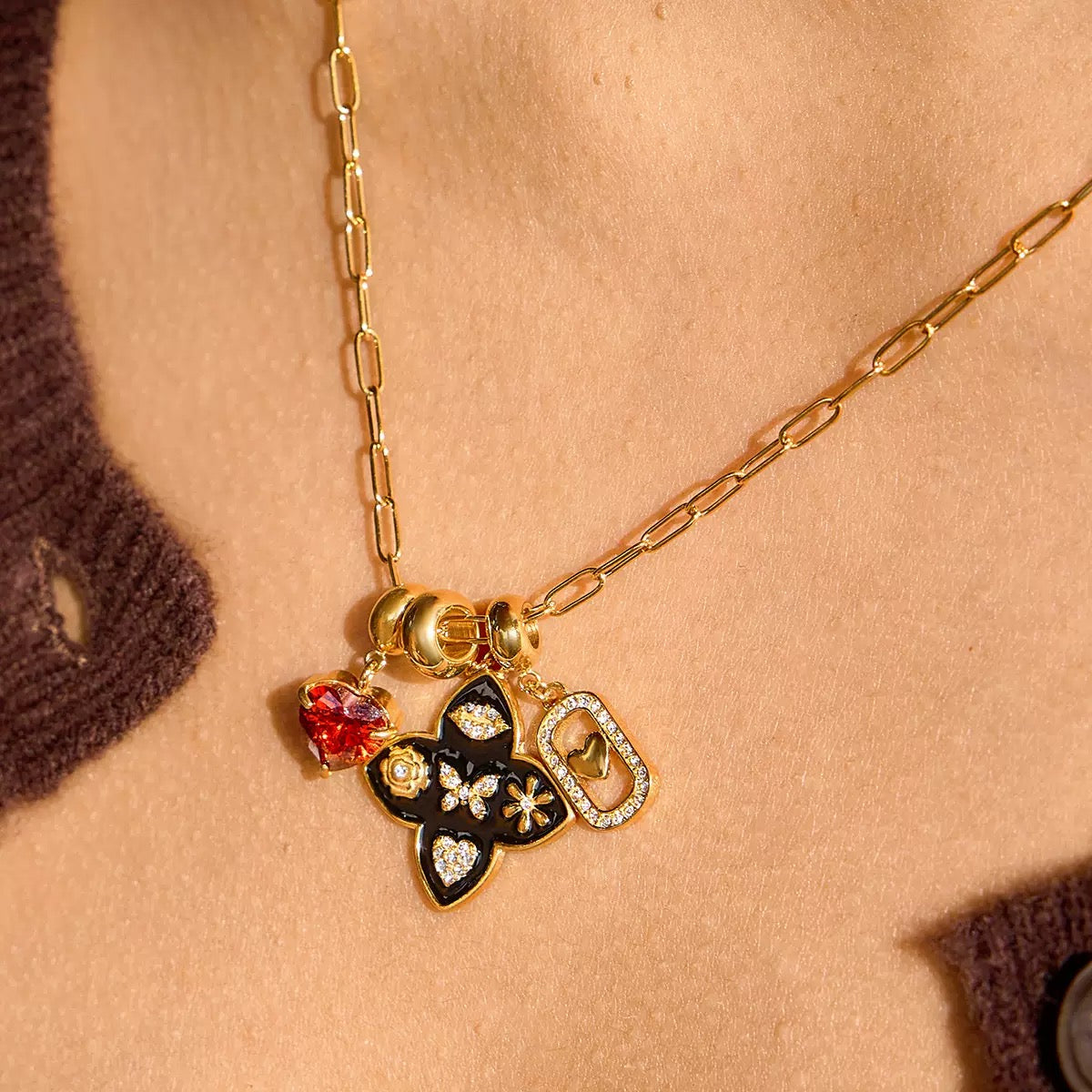 Collier de luxe plaqué or CGN167