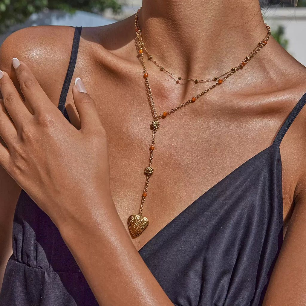 Collier de luxe plaqué or CGN174