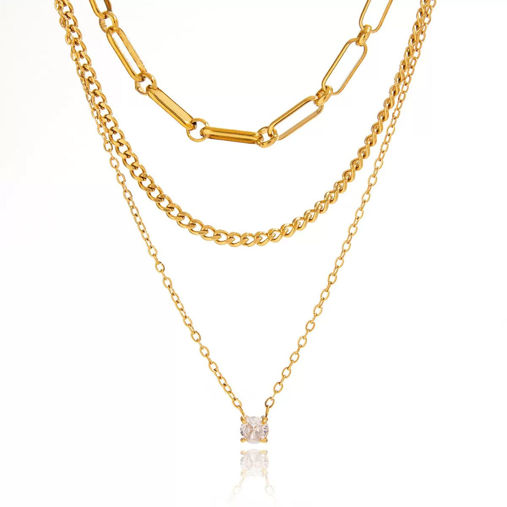 Collier de luxe plaqué or CGN176