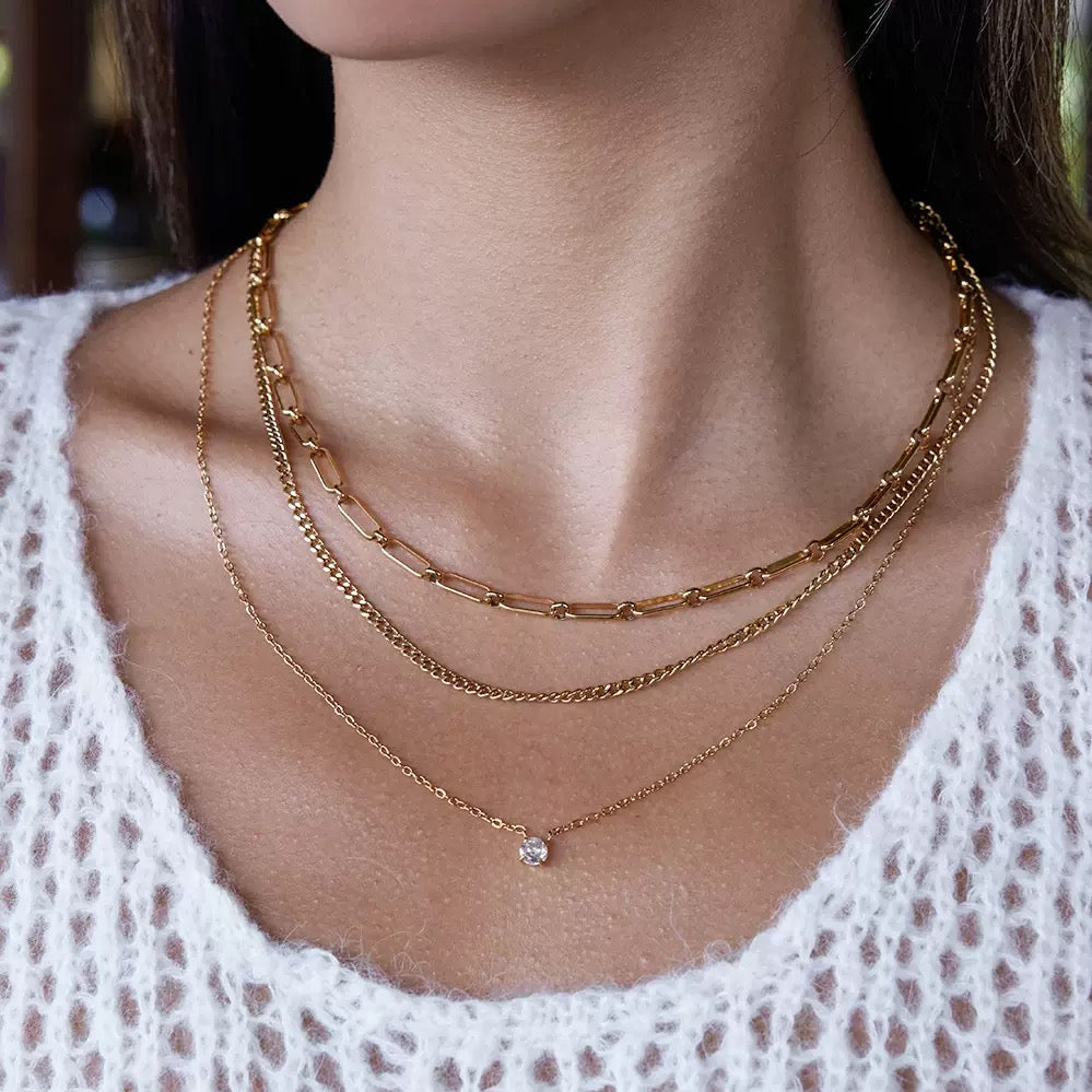 Collier de luxe plaqué or CGN176