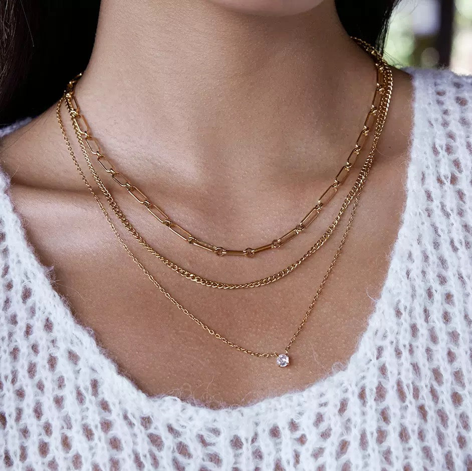 Collier de luxe plaqué or CGN176