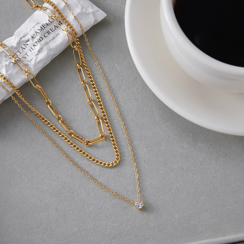 Collier de luxe plaqué or CGN176