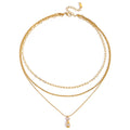 Collier de luxe plaqué or CGN177
