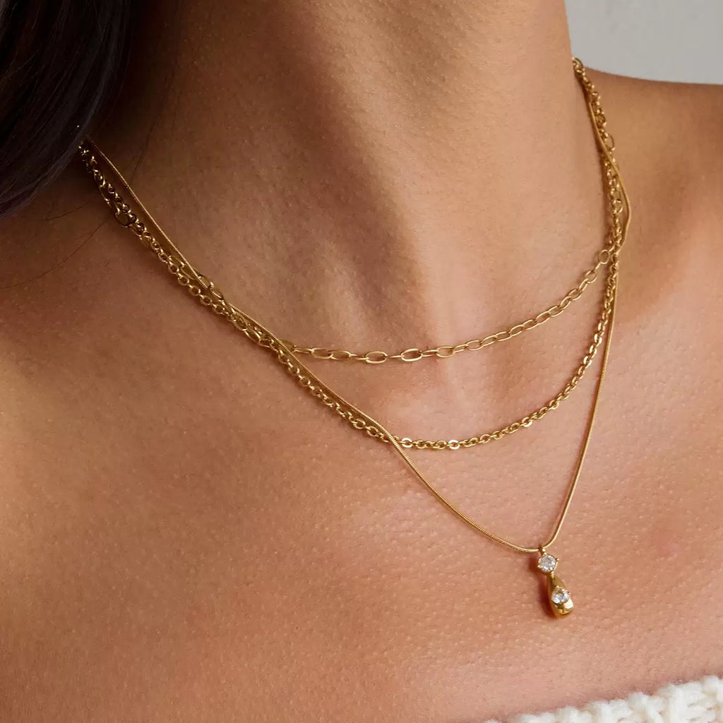 Collier de luxe plaqué or CGN177