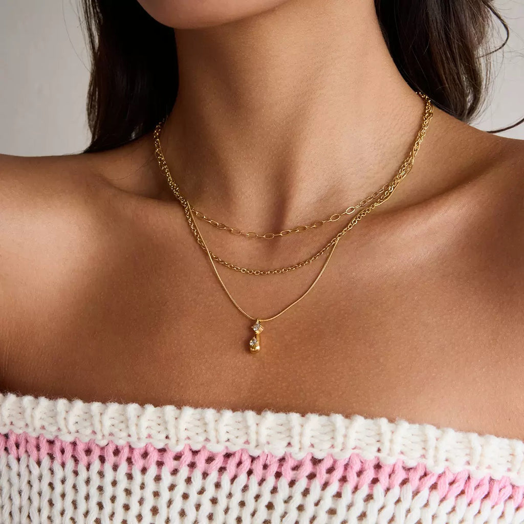 Collier de luxe plaqué or CGN177