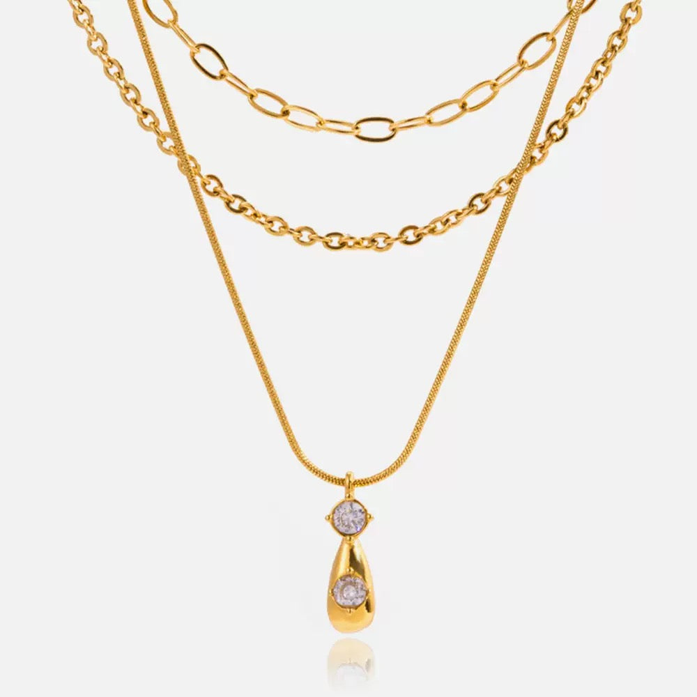 Collier de luxe plaqué or CGN177