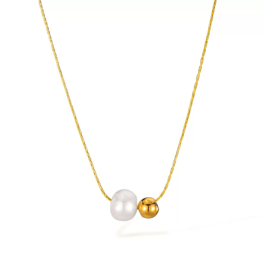 Collier Duo Perle Dorée CGN187