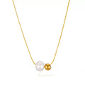 Collier Duo Perle Dorée CGN187