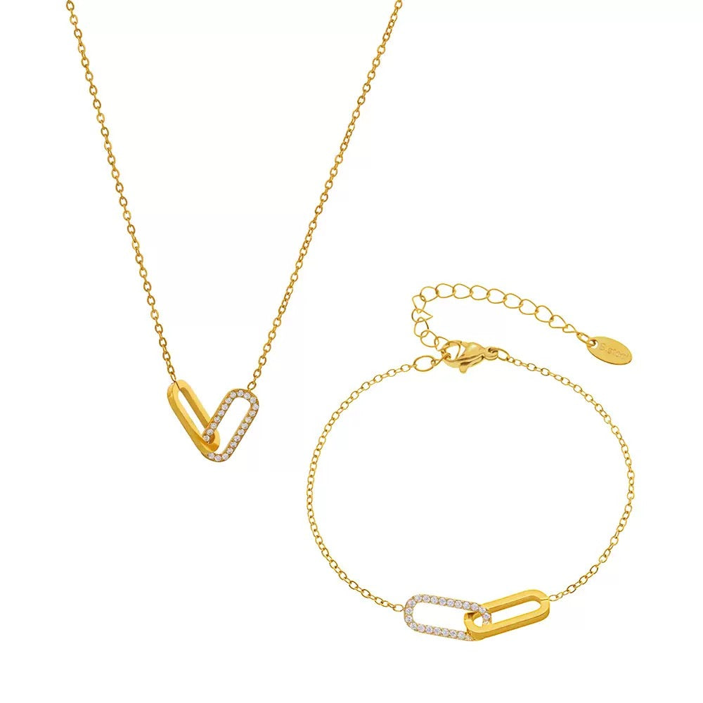Ensemble de bijoux de luxe plaqué or Idée cadeau EGO047