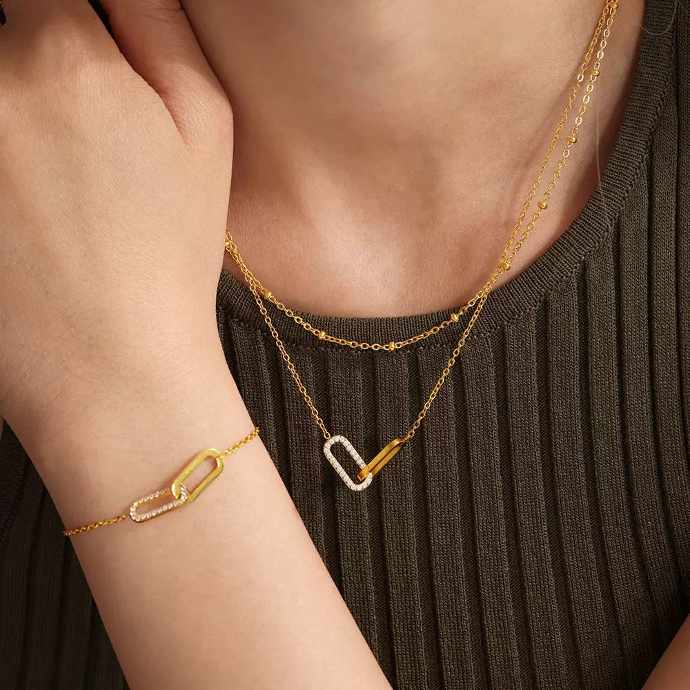 Ensemble de bijoux de luxe plaqué or Idée cadeau EGO047