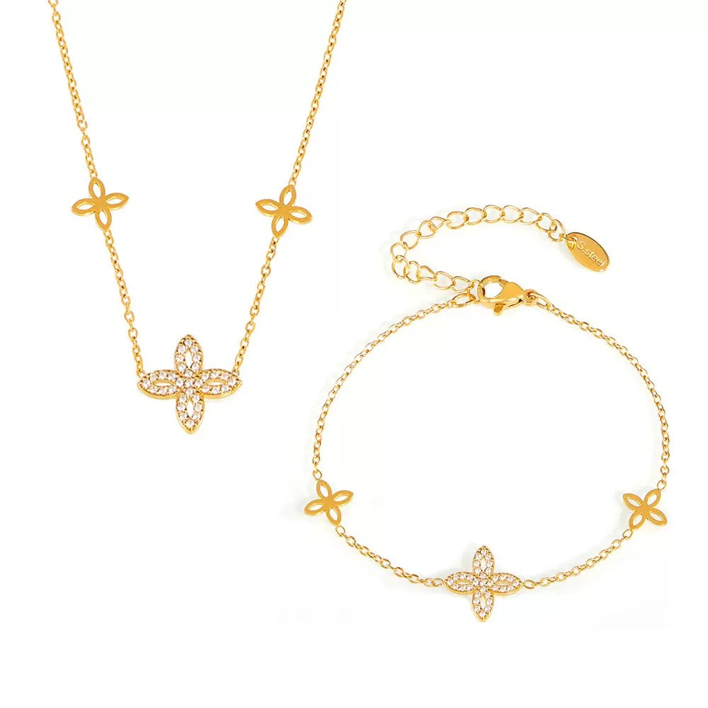 Ensemble de bijoux de luxe plaqué or Idée cadeau EGO050