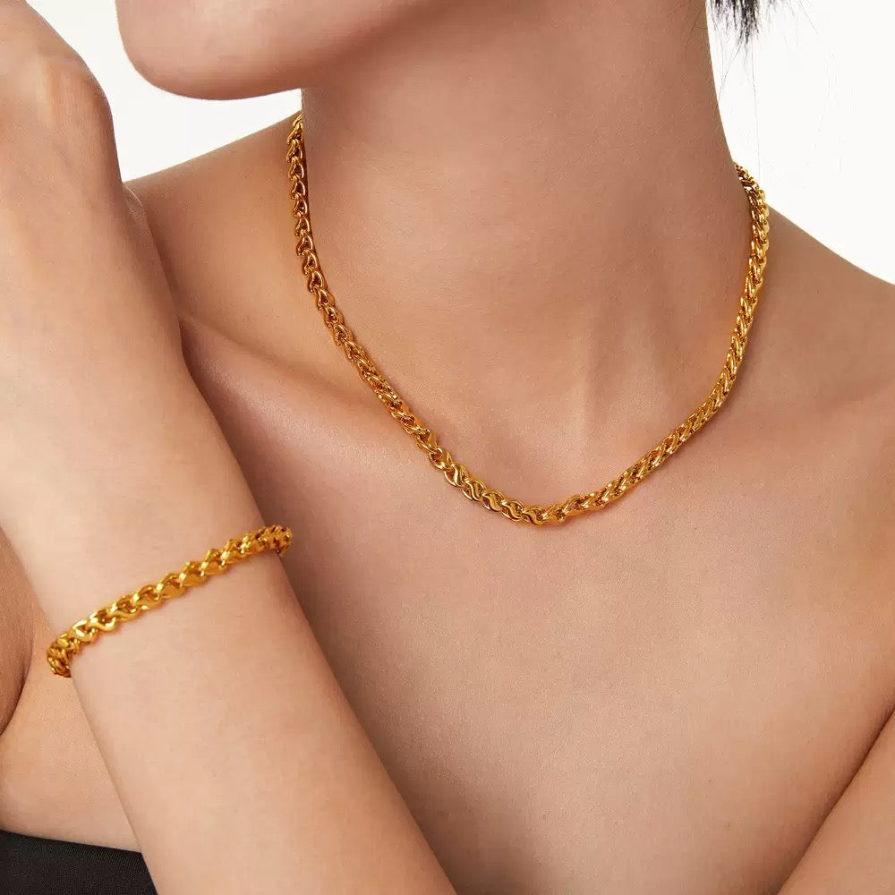 Ensemble de bijoux de luxe plaqué or Idée cadeau EGO055