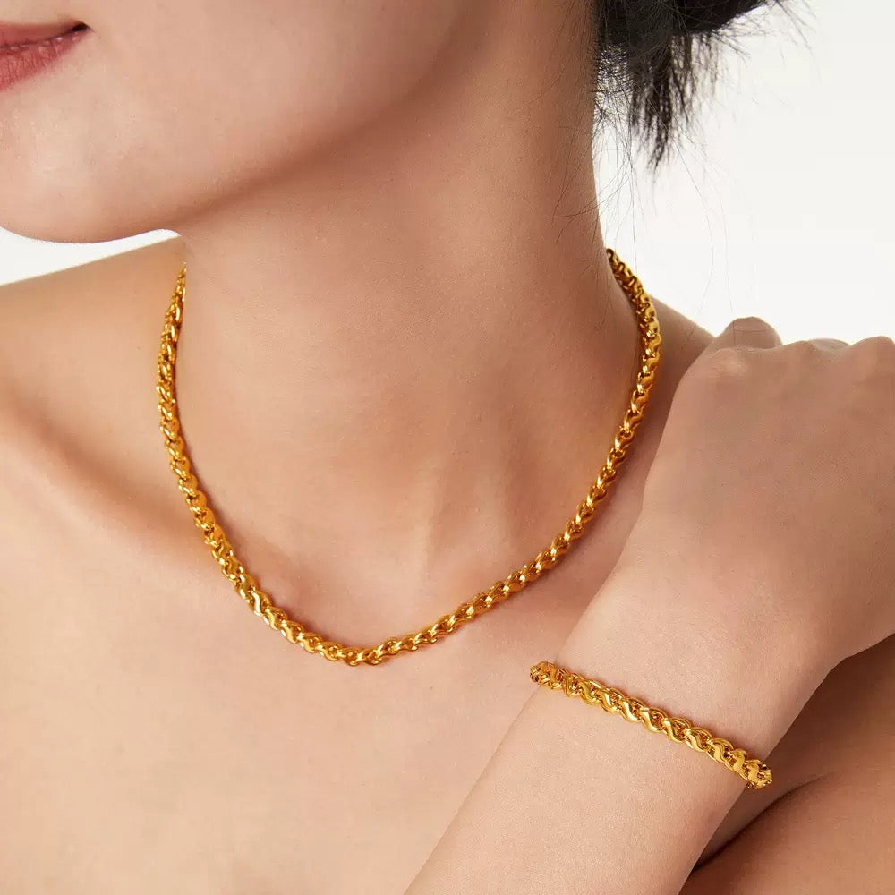 Ensemble de bijoux de luxe plaqué or Idée cadeau EGO055