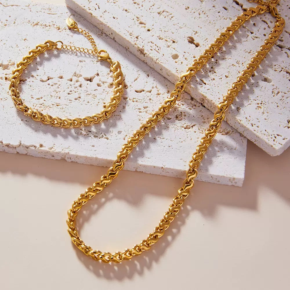 Ensemble de bijoux de luxe plaqué or Idée cadeau EGO055