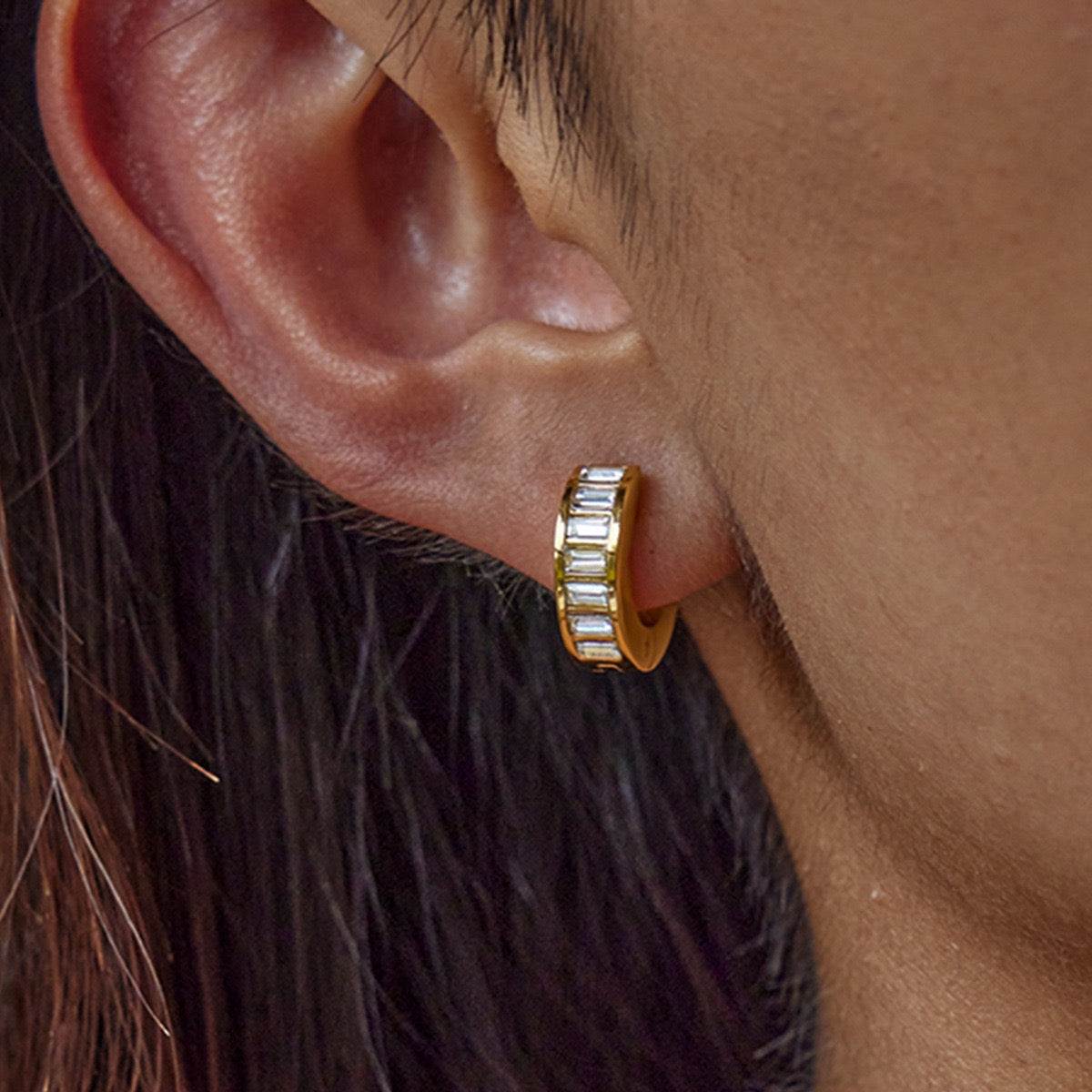 Boucles d'Oreilles de luxe plaqué or OGN086-1