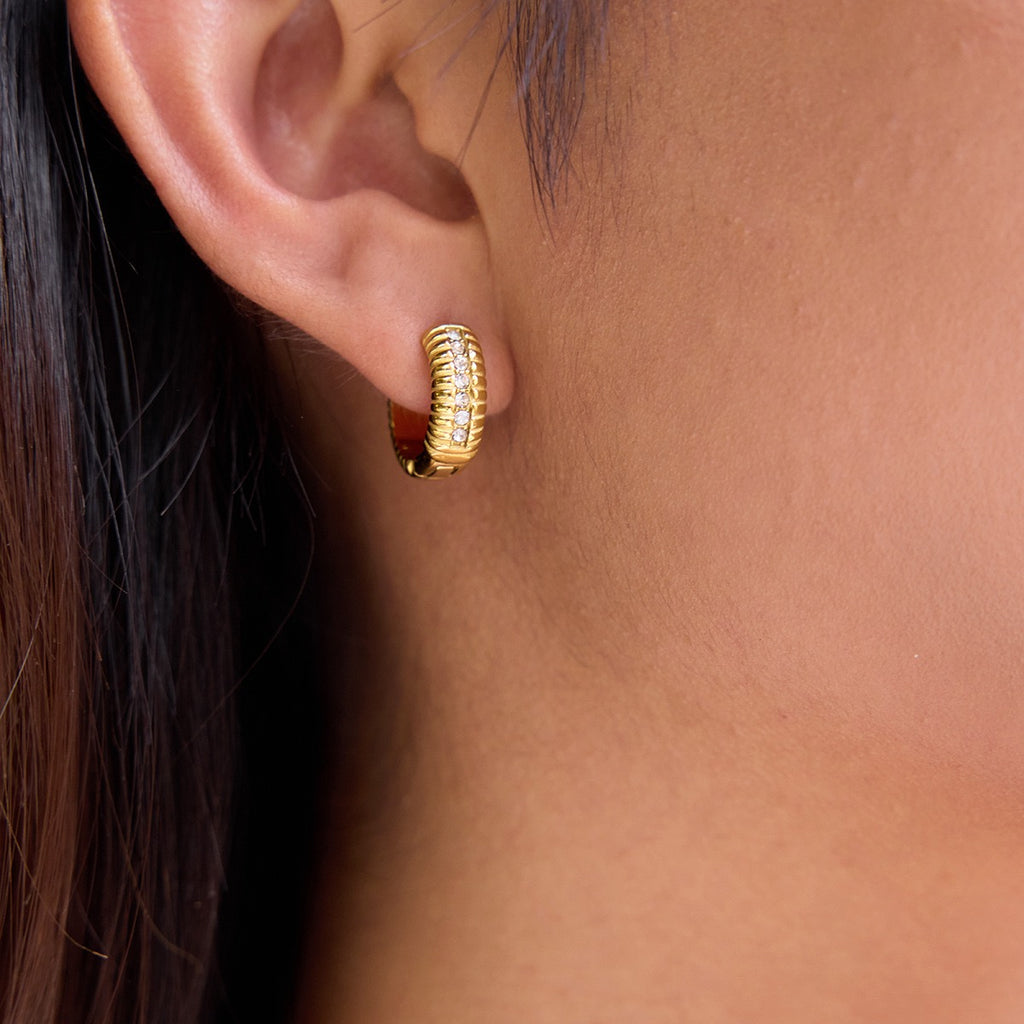 Boucles d'Oreilles de luxe plaqué or OGN087