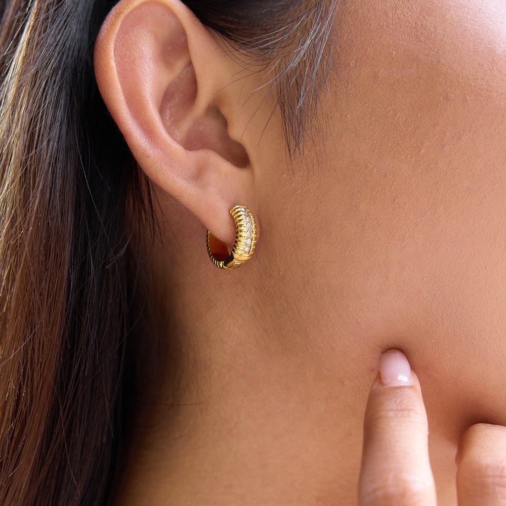 Boucles d'Oreilles de luxe plaqué or OGN087
