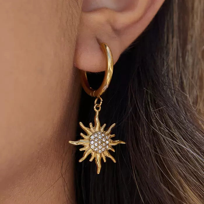 Boucles d'Oreilles de luxe plaqué or OGN092
