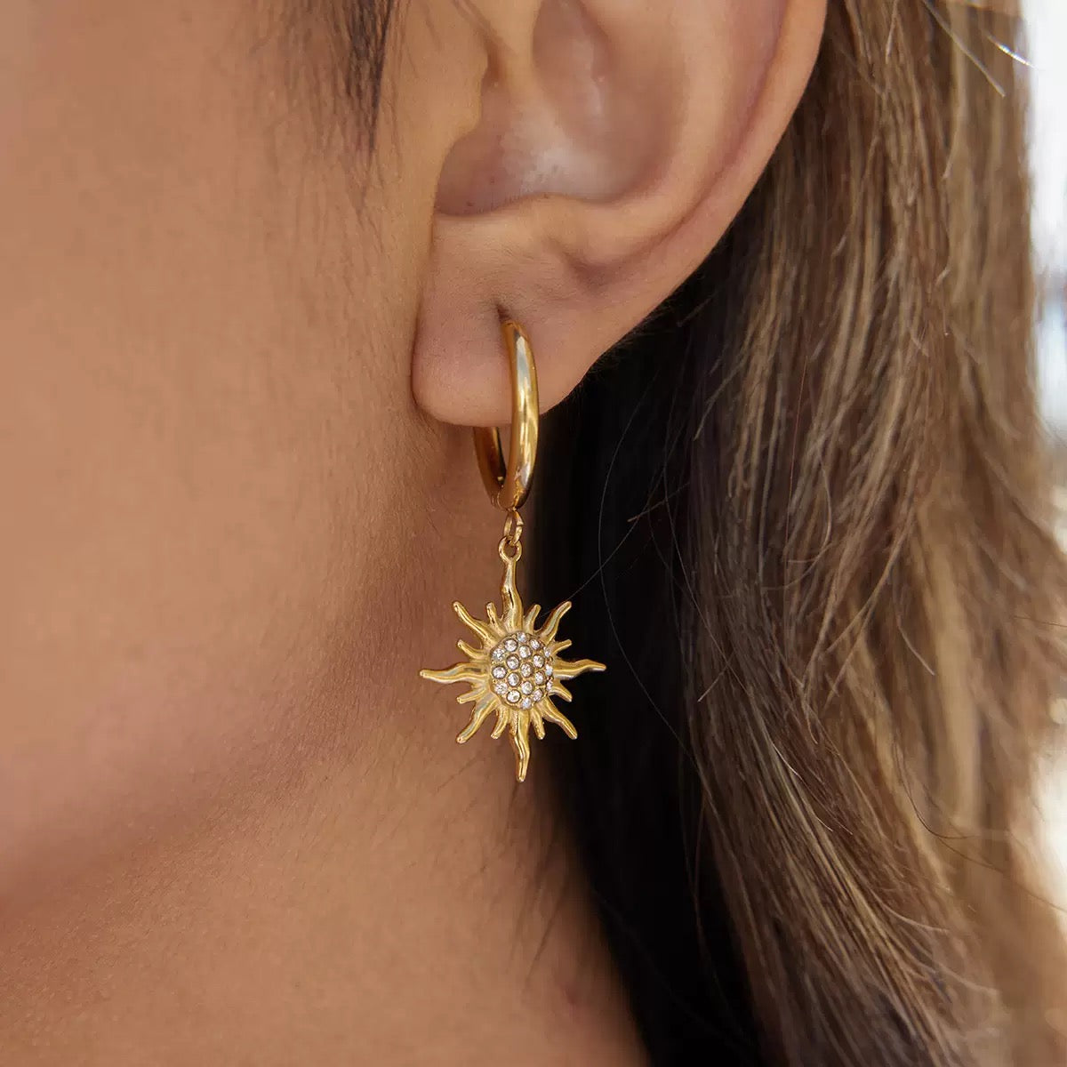 Boucles d'Oreilles de luxe plaqué or OGN092