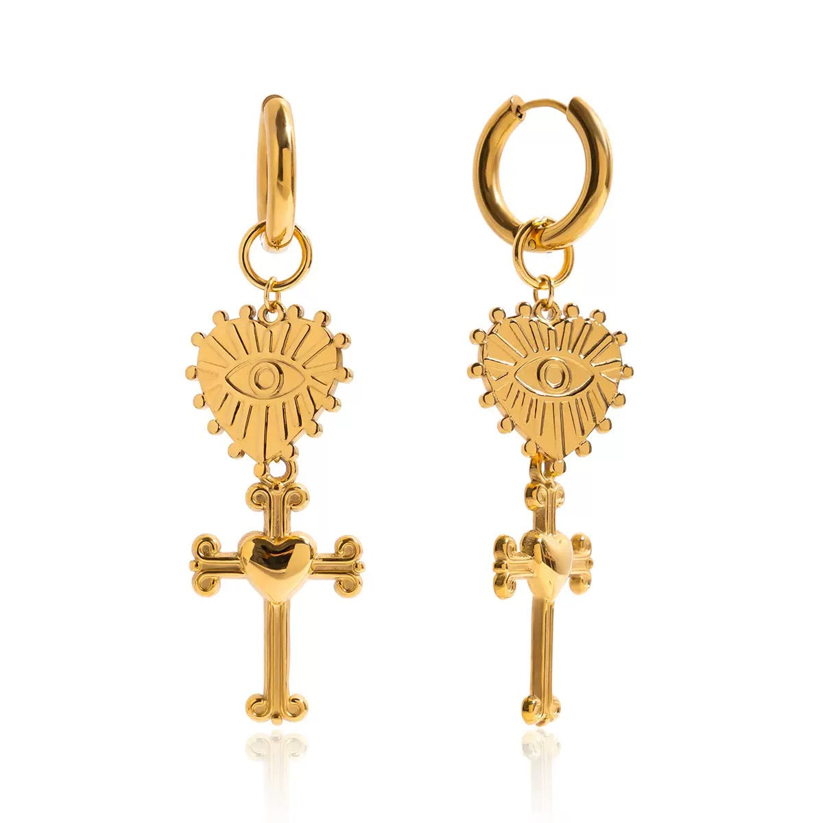 Boucles d'Oreilles de luxe plaqué or OGN094