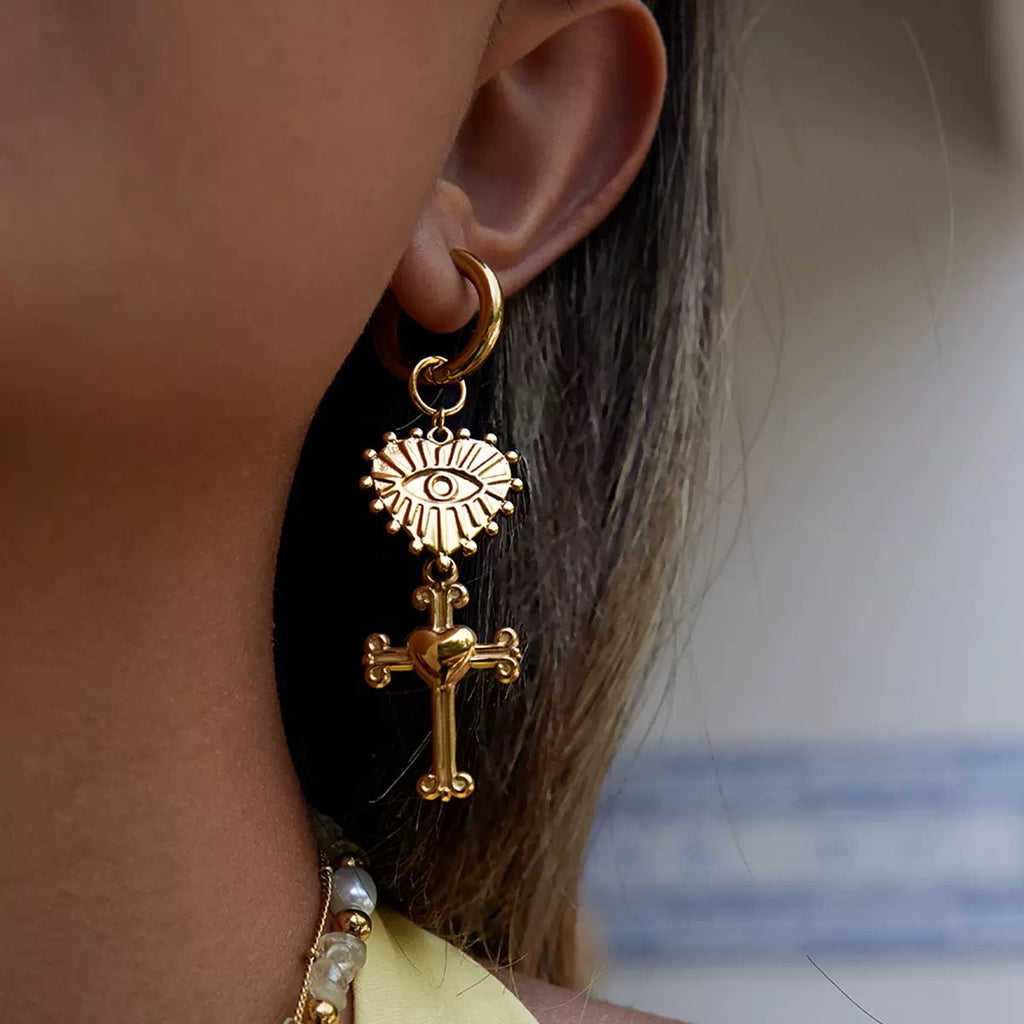 Boucles d'Oreilles de luxe plaqué or OGN094