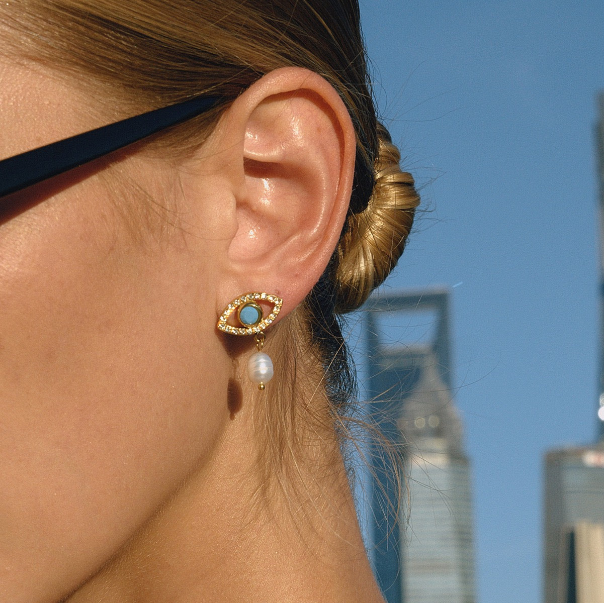 Boucles d'Oreilles de luxe plaqué or OGN095