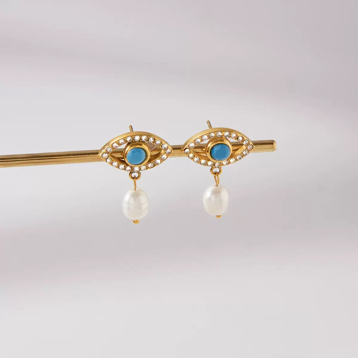 Boucles d'Oreilles de luxe plaqué or OGN095