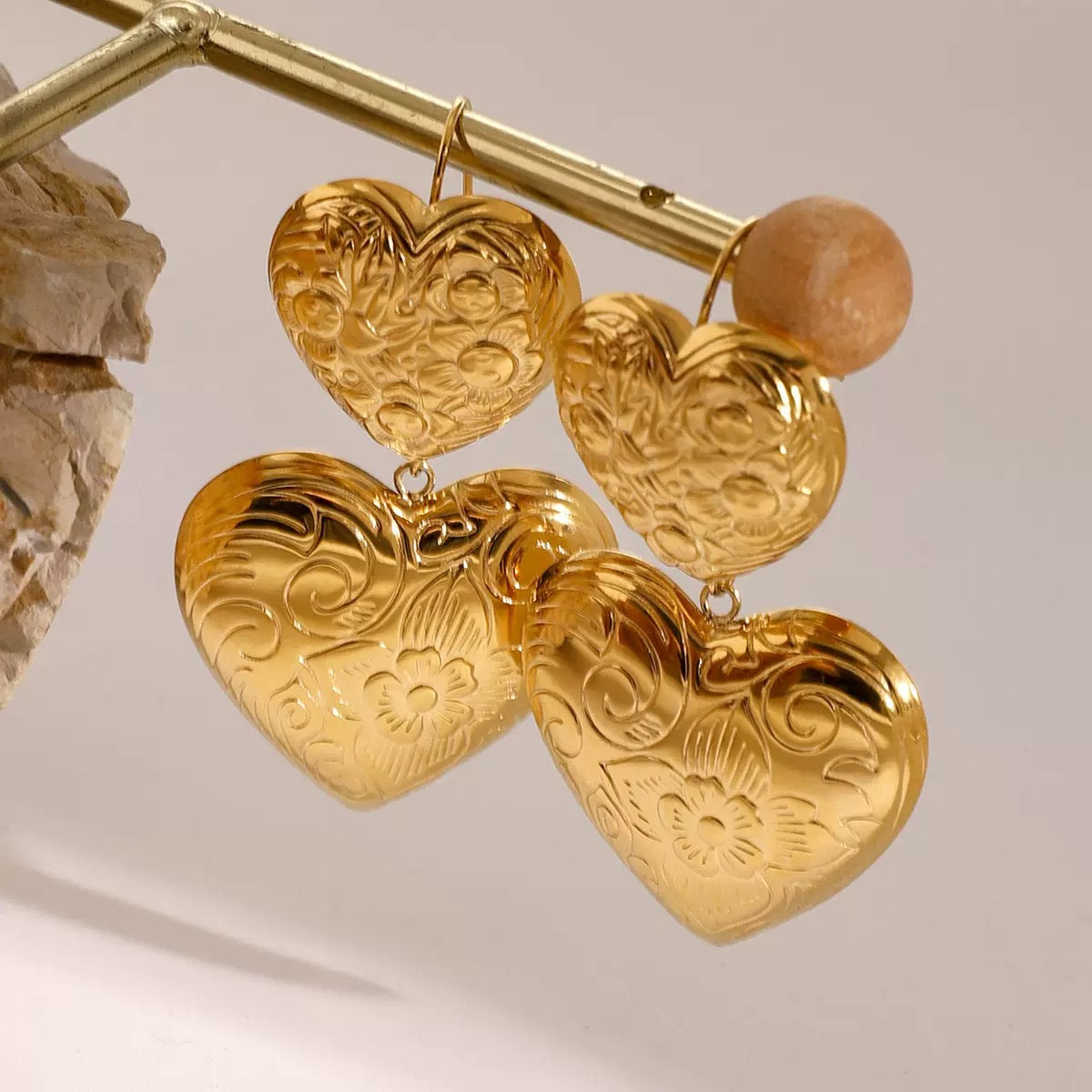 Boucles d'Oreilles de luxe plaqué or OGN100