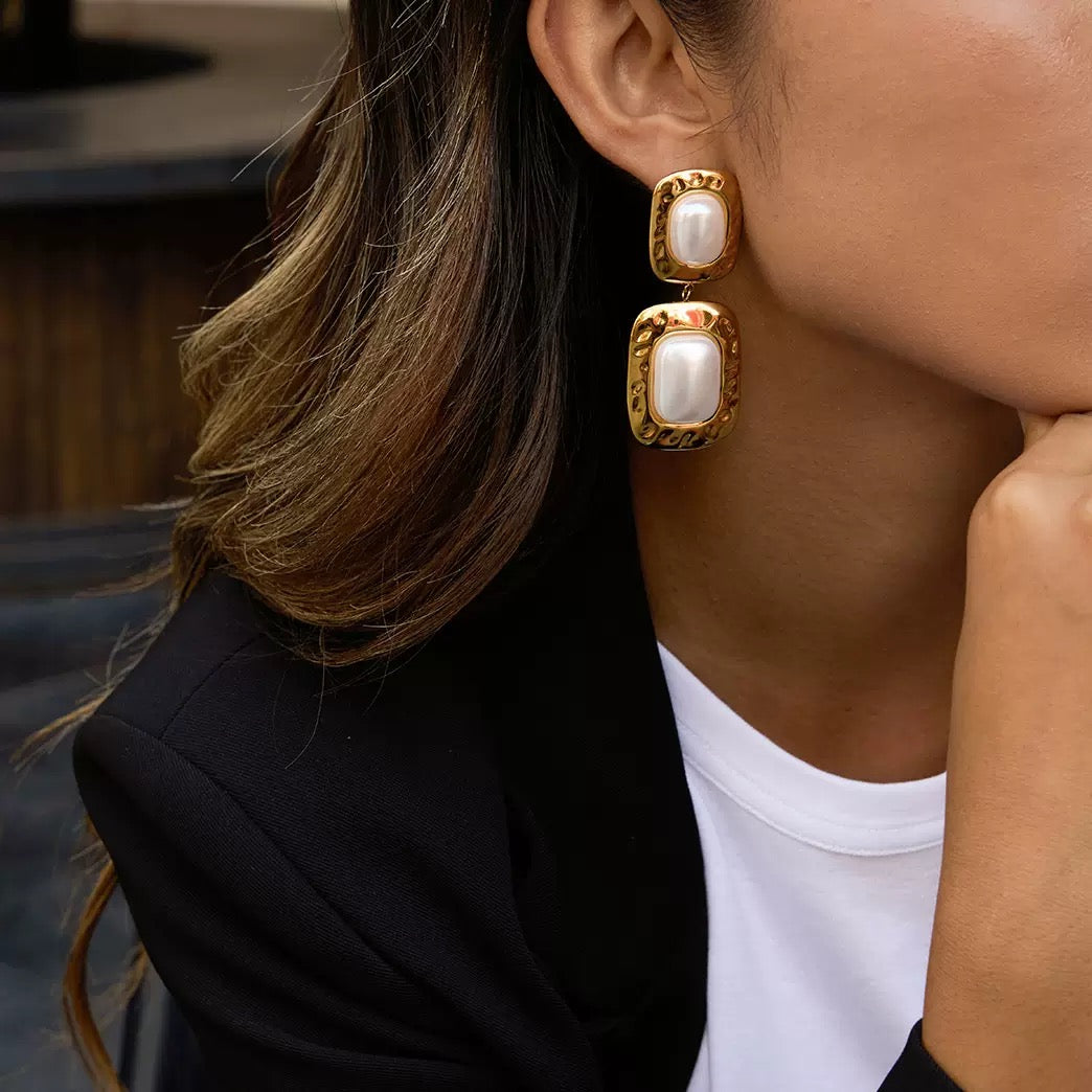 Boucles d'Oreilles de luxe plaqué or OGN101
