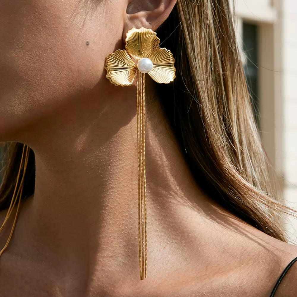 Boucles d'Oreilles de luxe plaqué or OGN102