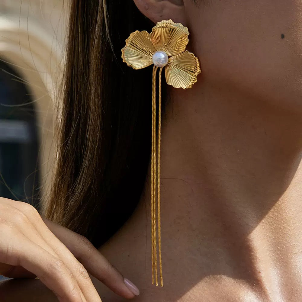Boucles d'Oreilles de luxe plaqué or OGN102