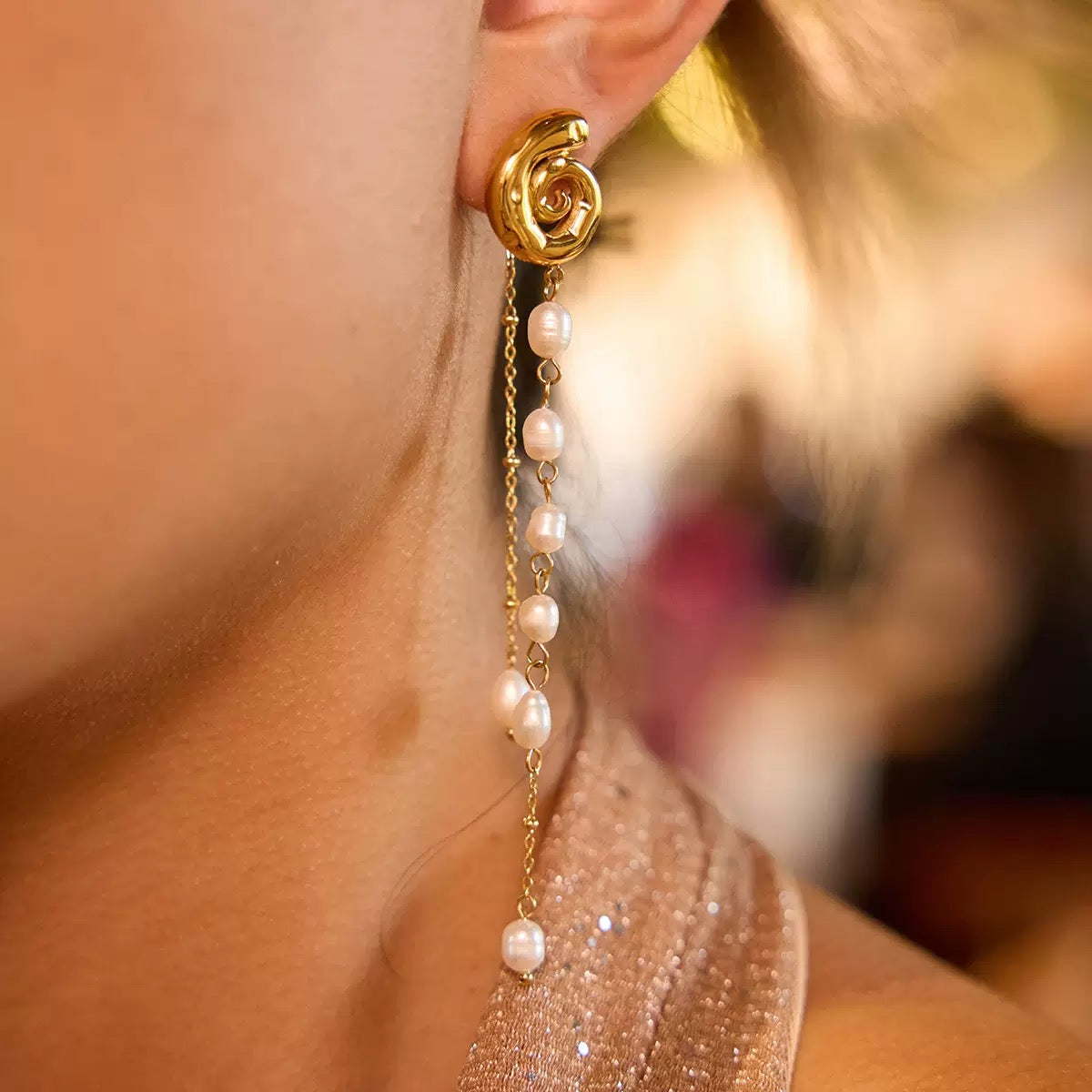 Boucles d'Oreilles de luxe plaqué or OGN103