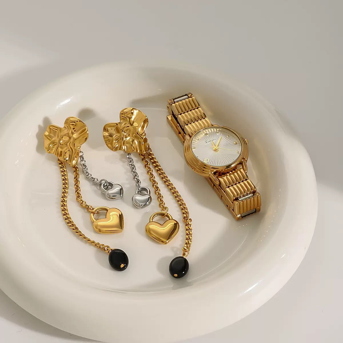 Boucles d'Oreilles de luxe plaqué or OGN104
