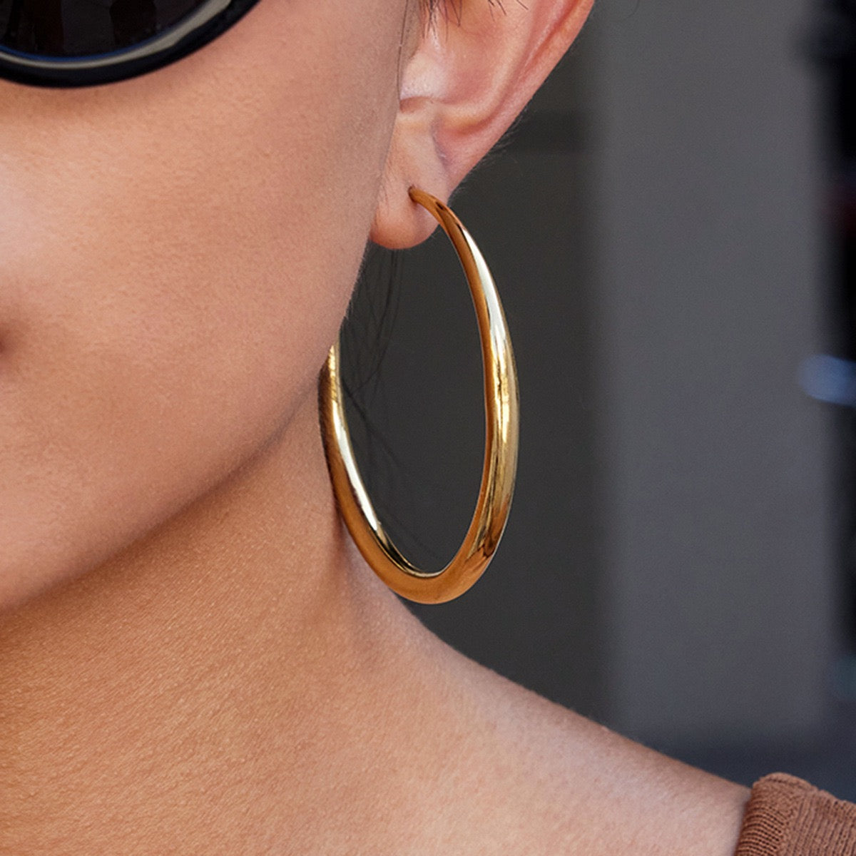 Boucles d'Oreilles de luxe plaqué or OGN105-2